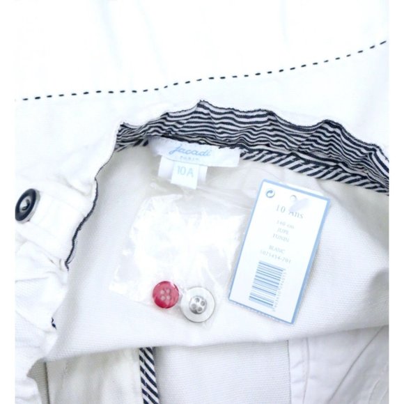 NEW! Jacadi Paris Denim Mini Skirt White Girls SZ 10 - Picture 6 of 7